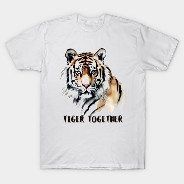 Tiger Together | Colorful Majesty | Tiger Lovers T-Shirt by Ola Draws